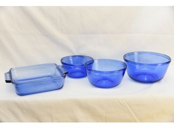 Blue Anchor Mixing Bowls & Baking Dish - 1, 1.5, 2.5 Qt. Bowls (#10)