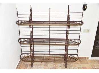 Large Heavy Vintage Wrought Iron Bakers Rack