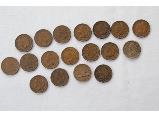 Indian Head Penny Collection Including 1857 Flying Eagle