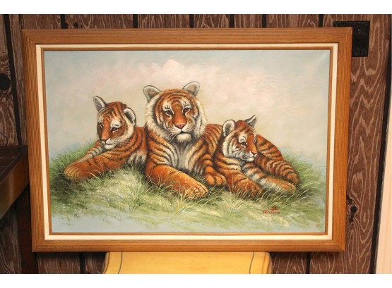 Tiger Canvas Painting Framed