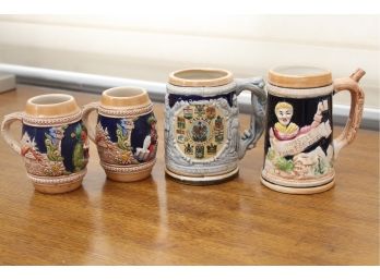 Set Of Small Beer Steins Made In Japan
