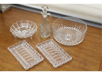 Glass Bowls, Trays & Cruet