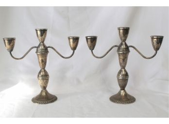 Pair Of Sterling Duchin Creations Weighted Candelabras