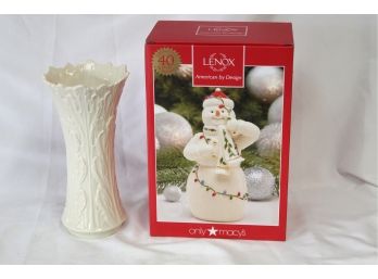 Lenox Vase & Snowman