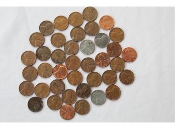 Penny Collection Including 1943 Steel Pennies