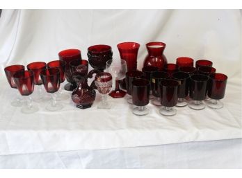 Ruby Red Drinking Glass Collection
