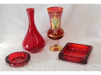 Red Colored Glass Assortment