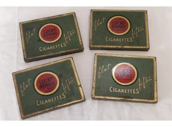Lucky Strike Cigarette Tins Lot Of 4