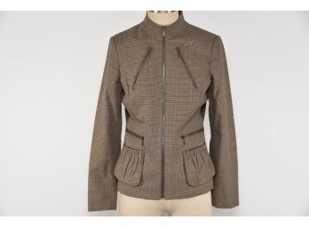 Vintage Cotton Zipper Blazer By Doncaster Size 6- MC105