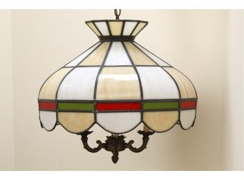 Stained Leaded Glass Tiffany Style Chandelier