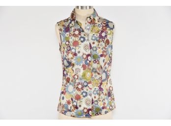 Doncaster Colorful Floral Sleeveless Top - Size 4 - MC142