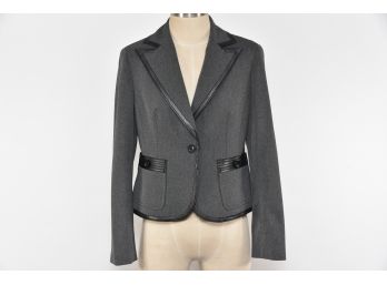 Polyester Steel Gray Womans Blazer And Pants Size 6- MC120