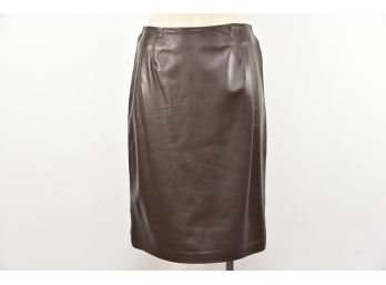 Brown Leather Skirt - MC155