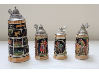 Collection Of Vintage German Steins