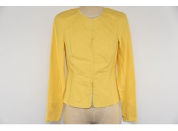 Vintage Clip Front Yellow Blouse By Doncaster Size6- MC110