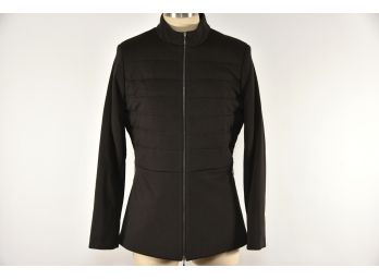 Sleek And Stylish Black Zipper Up Blazer Size 6-MC117