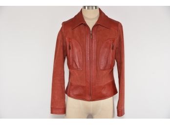 Doncaster Red Leather Womans Jacket Size 6- MC113