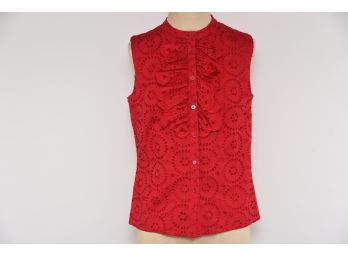 Doncaster Red Sleeveless Top - Size 6 - MC141