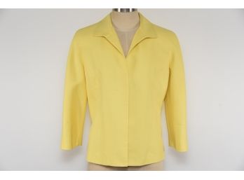 Vintage Yellow Button Up Blouse By Doncaster Size 8-MC111