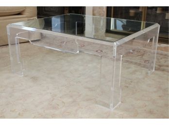 Jeffrey Bigelow Signed Lucite Coffee Table