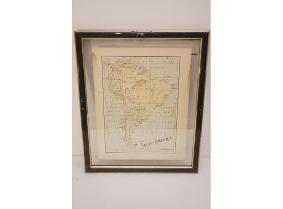 Framed Map Of South America And West Indies