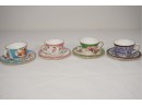 Set Of Four Petite Royal Worchester Fine Bone Cups And Saucers