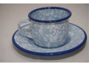 12 Piece CGS International Fine Enamelware Cups And Saucers