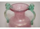 Vintage Frosted Glass Double Handed Vase
