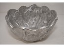 Metal Floral Serving Bowl And Candy Dish