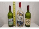 Trio Of Vintage Wine Bottles With Tennis Memorabilia