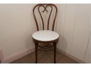 Pair Of Wooden Chairs With White Seats