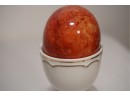 Group Of Decorative Eggs Including Egg Holders