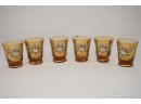 Set Of 6 Hand Painted Italian Shot Glasses