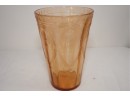 Amber Colored Etched Vase