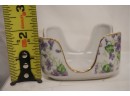 4 Piece Lefton China Floral Ash Tray Table Set With Holder
