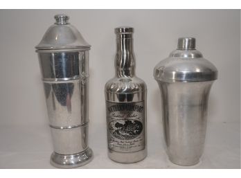 Trio Of Large Bar Shakers Including Southern Comfort Cocktail Shaker