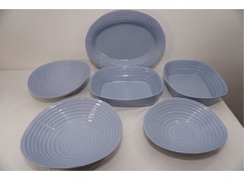 Set Of 6 Sophie Conran Portmeirion Serving Bowls And Tray