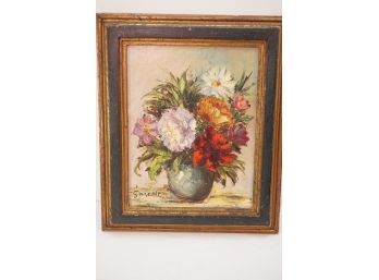 Oil On Canvas Floral Still Life Signed