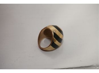 Black And Gold Swirl Ring