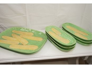 7 Piece Corn On The Cob Serving Set Including Tray