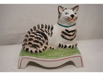 Hand Painted Cat Figurine Made In Italy