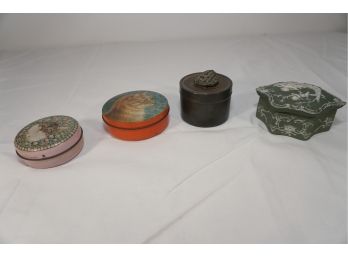 Group Of Trinket Boxes Featuring Decorative Egg