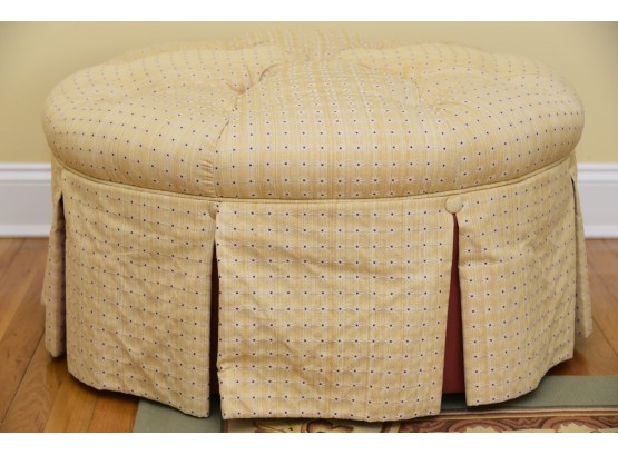 Custom Covered Tufted Ottoman By Cox Manufacturing