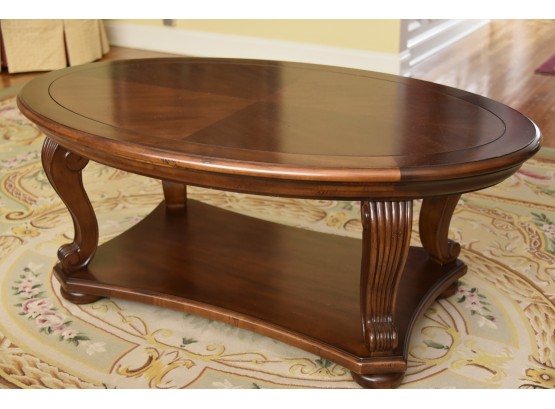 Mahogany Oval Coffee Table By Sherril Occasional