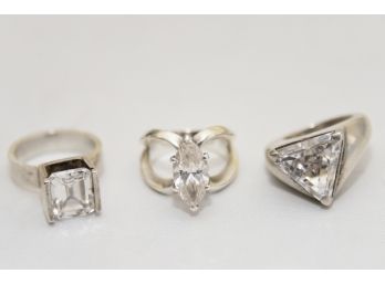 Trio Of Sterling Silver Rings - N145