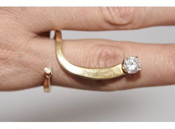 14K Gold Index Finger Open Ring - 133