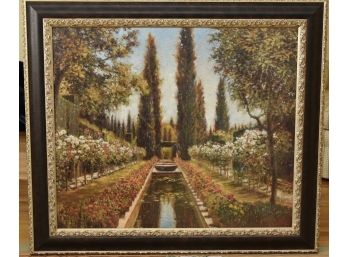 Giardino Di Tuscano Tuscan Garden Framed Oil On Canvas