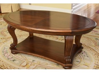 Mahogany Oval Coffee Table By Sherril Occasional