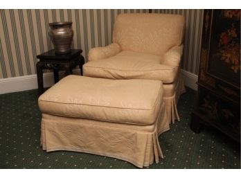 A Custom Side Chair And Ottoman