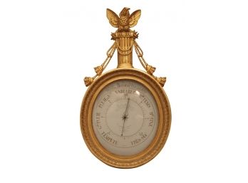 18th C. French Louis XVI Gilt Carved Barometer
